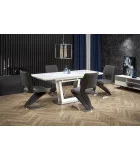 BLANCO FOLDING TABLE, TABLE TOP - WHITE MARMUR, LEGS - WHITE order